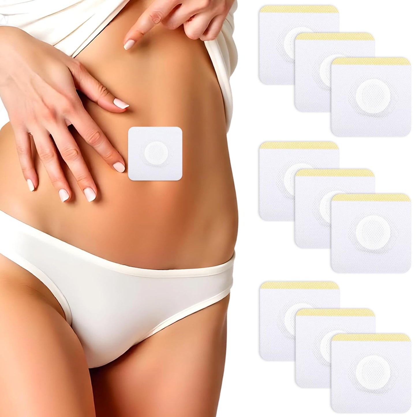 Fabric Disposable Castor Oil Patches Self-Adhesive Organic Castor Oil Belly Button Patch (Apricot)