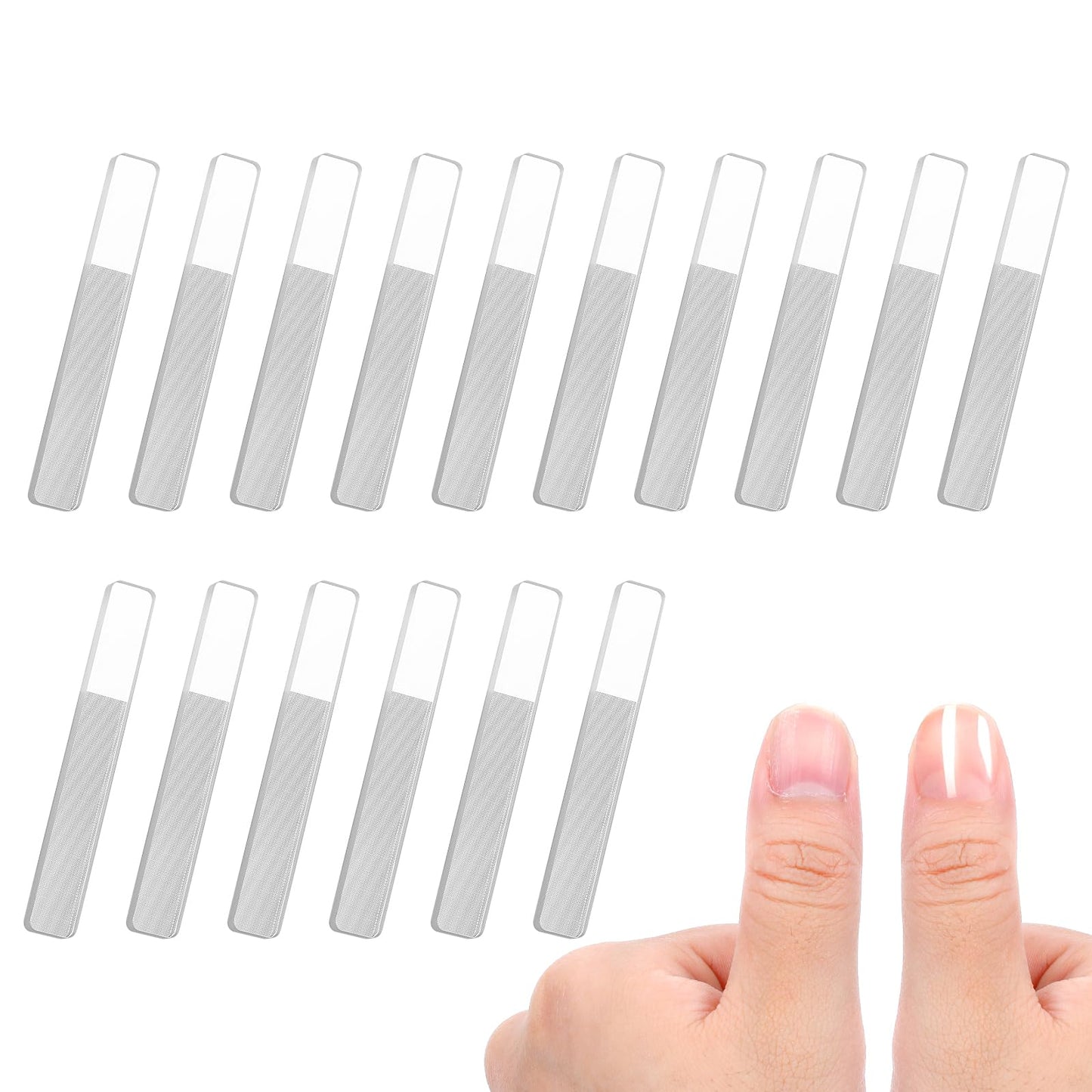 16 Pcs Glass Nail Files for Natural Nails Nano Shiner Crystal Glass File Buffer Double Sided Crystal Nail File Fingernail Files for Women Adults for Shaping Polishing Buffer Shiner