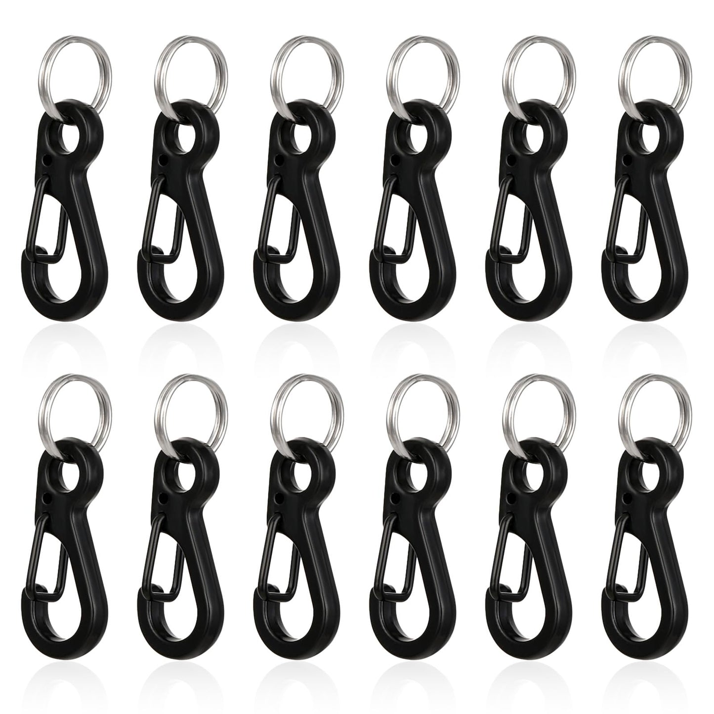 12Pcs Mini Carabiner Clip Metal Tiny Small Carabiner Clip Spring Snap Hook
