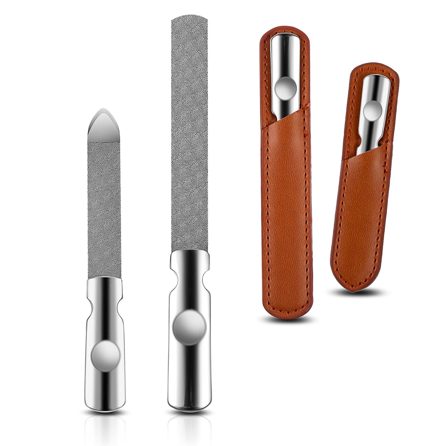 Professional Nail File Double Sided Metal Nail Files for Women and Men Stainless Steel Fingernail Files Reusable Manicure Filer for Natural Nails Manicure Tools for Home Salon or Travel Use