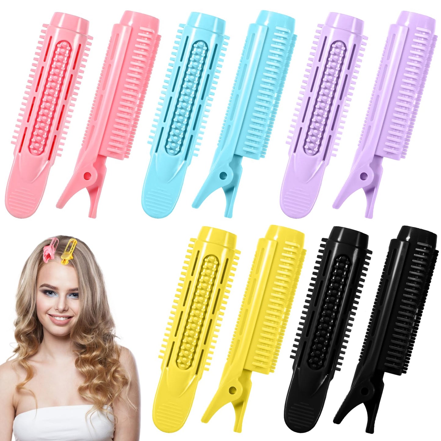 10Pcs Volumizing Hair Clips Colorful Root Clips for Fluffy Hair Instant Volume Clip for Women Girl Upgrade Natural Fluffy Volumizer Clips for Volume Root riser Hair(Blue Yellow Black Purple Pink)