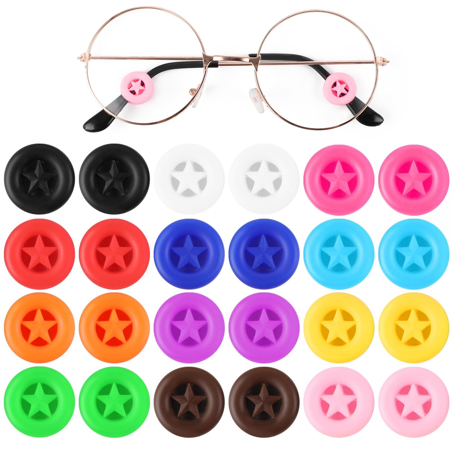 Yolev 12 Pairs Glasses Ear Grips Silicone Retainers Soft Ear Hooks Anti-Slip Hooks Comfort Anti-Slip for Kids and Adults Sunglasses, Reading Glasses Sport Eyewear