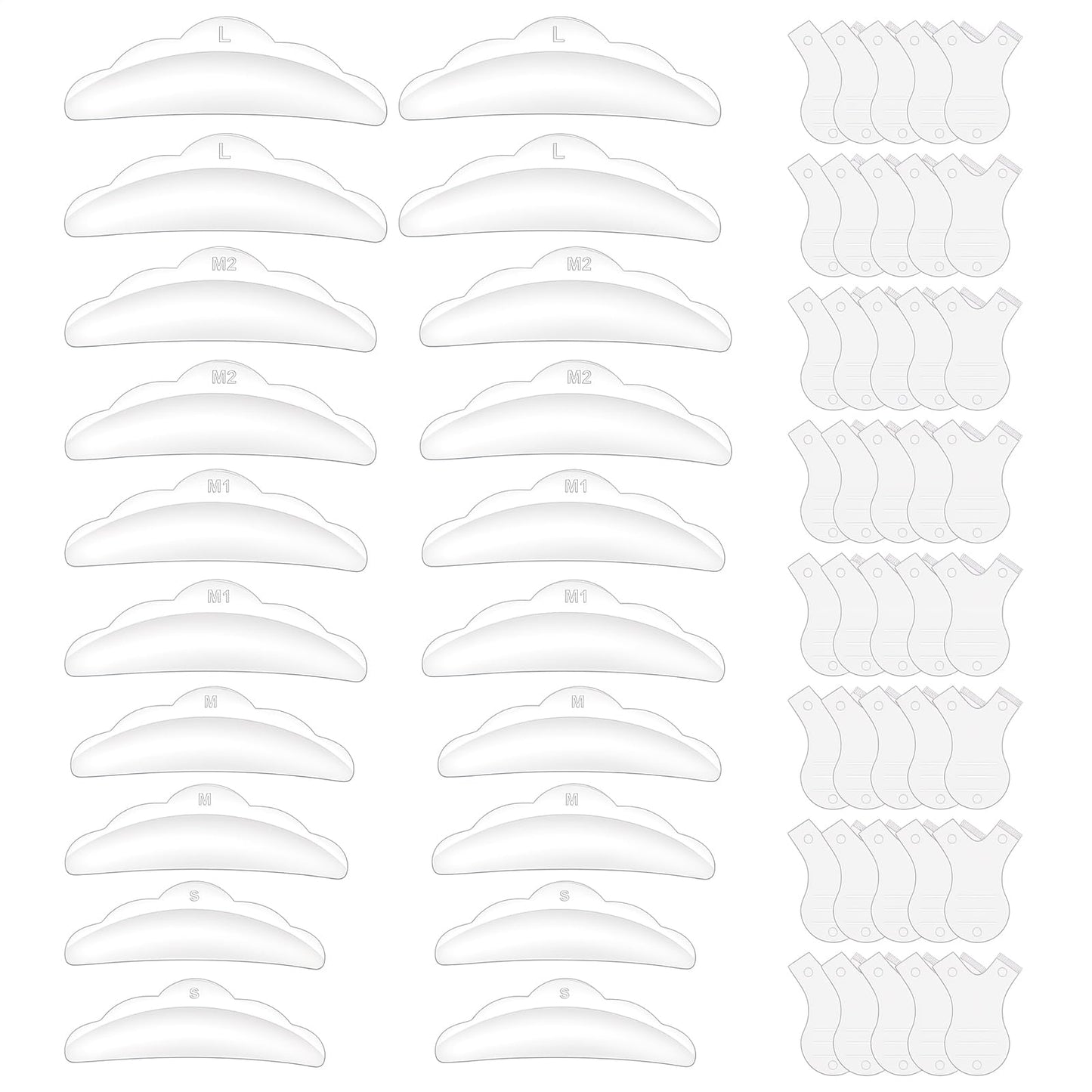 60 Pcs Clear Lash Lift Tools 5 Different Size Lash Lift Rods Y Shape Lash Comb Reusable Eyelash Perm Lash Lift Kit Beauty Tools for Curl Eyelash