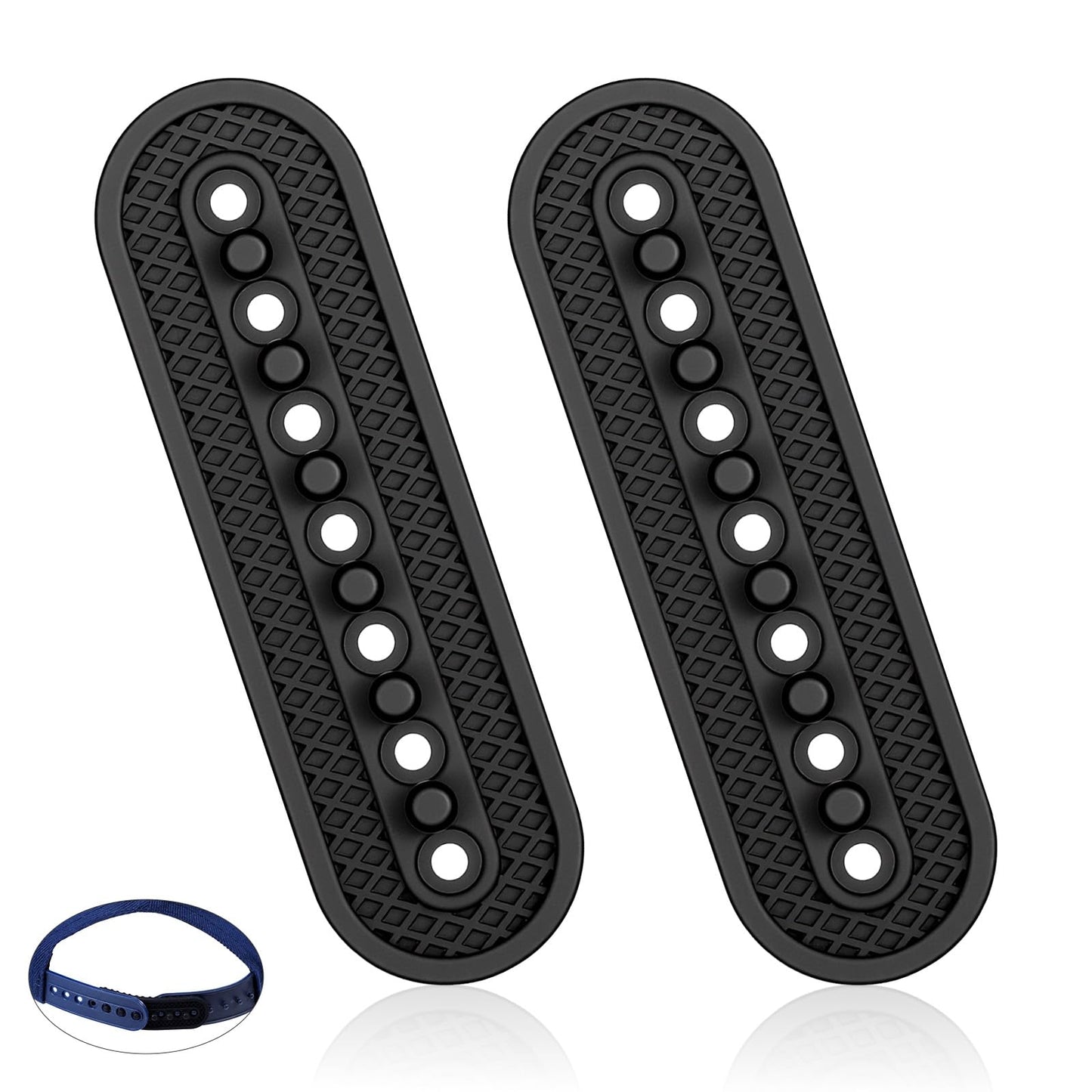 2 Pcs Snapback Extender, Hat Extension, Silicone Snap Buckle Replacement, Adjustable Half Size Extender for Caps Black