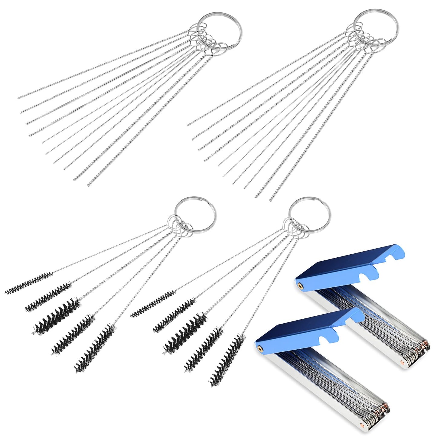 Carb Cleaner Carburetor Cleaning Kit 2 Aluminum Boxes 20 Cleaning Needles 10 Nylon Brushes Carburetor Torch Tip Cleaner Contains Various Brushes for ATV Moped Welder Carb Spray