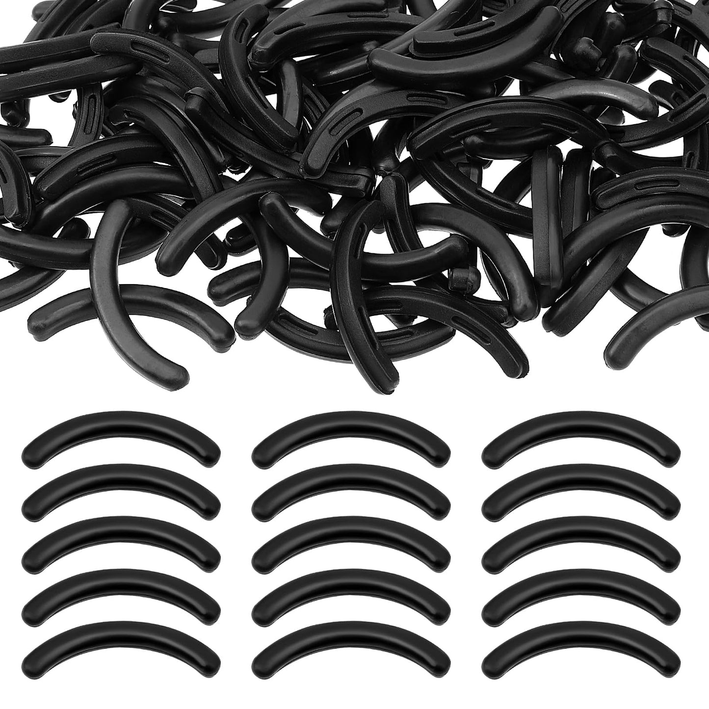 Tucnoeu 150pcs Eyelash Curler Pads,Silicone Eyelash Curlers Refills,for Replacement Eyelash Curler Pads (Black)