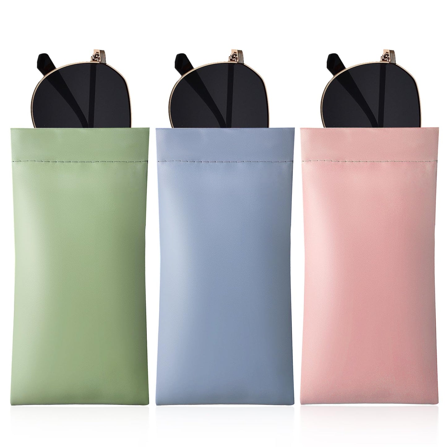 Telooco 3PCS Glasses Case Portable Sunglasses Case Scratch Resistant for Men and Women