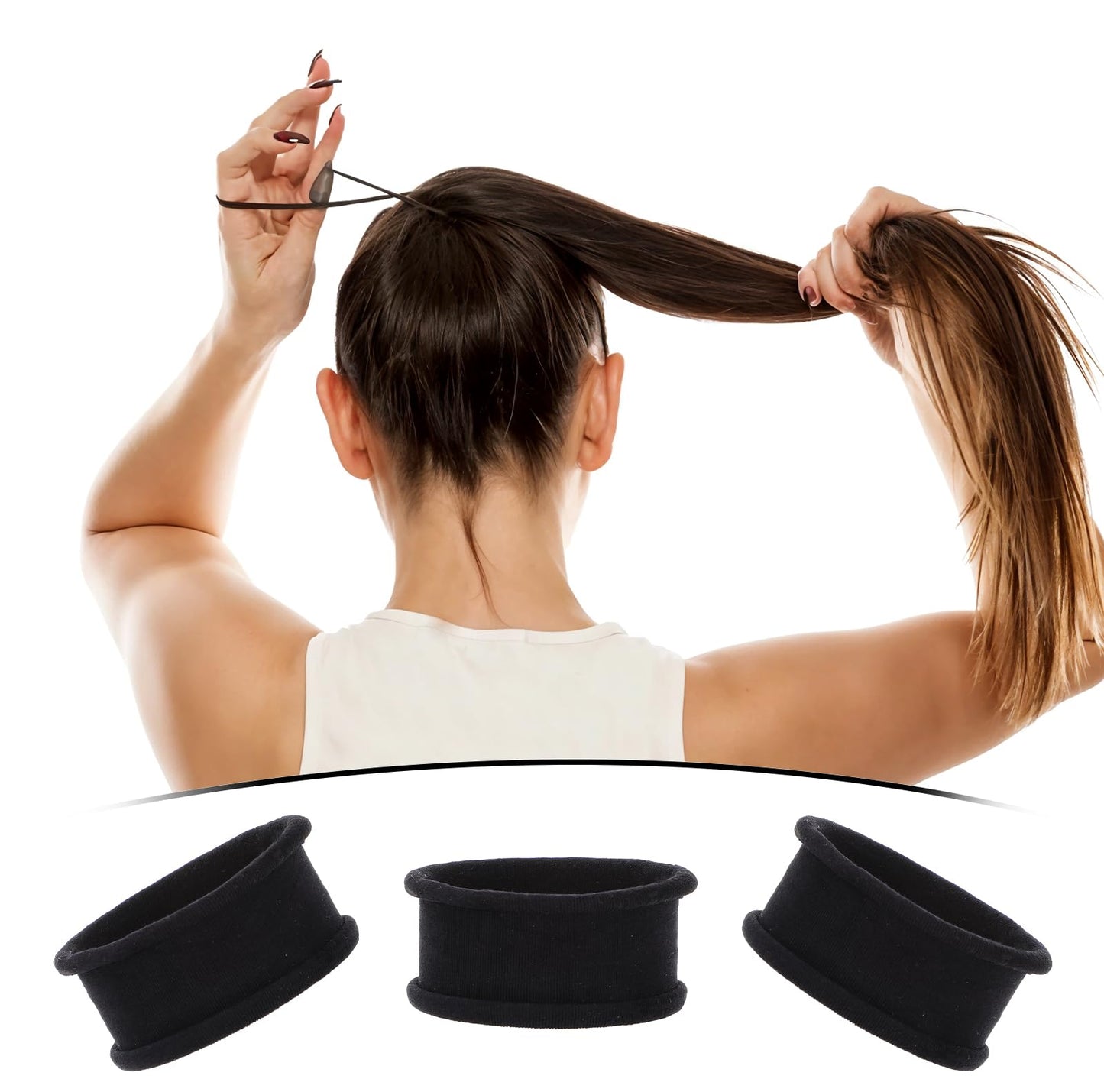 Pack of 30 Seamless Hair Bobbles Girls Brown Thick Hair Bobbles Scrunchies Elastic Hair Bands Ponytail Clips Women's Cotton Hair Bobbles for Women Girls Fabric Headbands (Brown)