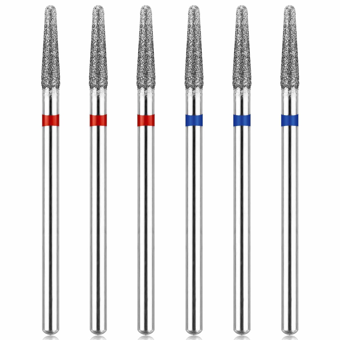 Lusofie 6 Pcs Nail Drill Bits Set, Cuticle Drill Bit 3/32 Diamond Carbide Cuticle Remover Drill Bits for Nails Professional Cuticle Clean Nail Drill Bit Safety Remove Cuticle Dead Skin Cleaner Tool