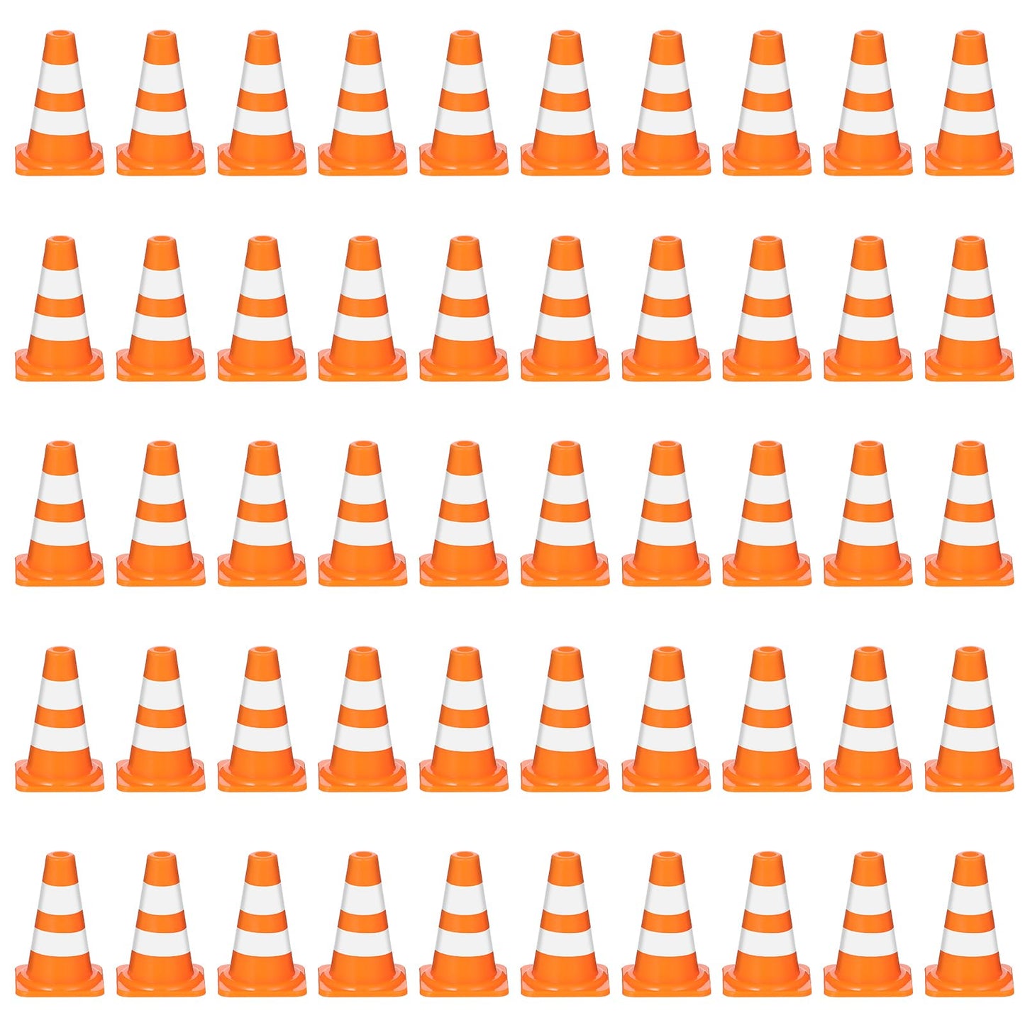 Josojoou 50PCS Mini Traffic Cones, Plastic Miniature Traffic Signs,Small Cones for Street Sign Training Party,Multi-purpose Construction Theme Party