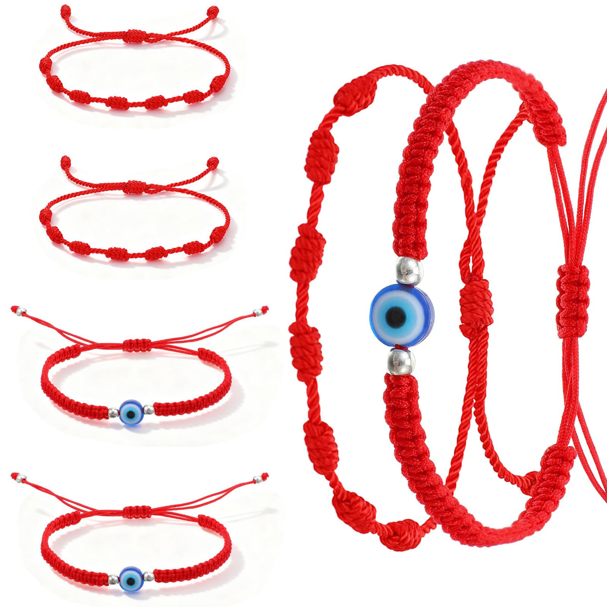 6 Pcs Red String Bracelet, Evil Eye Protection Set for Women Men