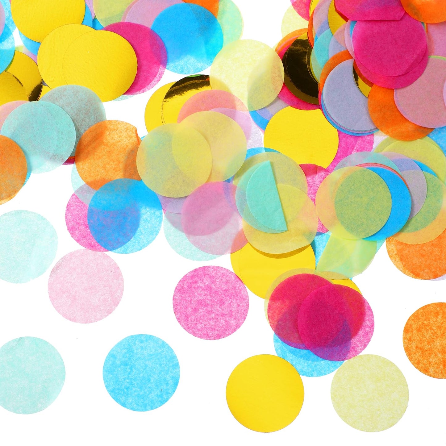 10000Pcs 1Inch Paper Confetti 3.5oz Round Rainbow Table Confetti Multicolor