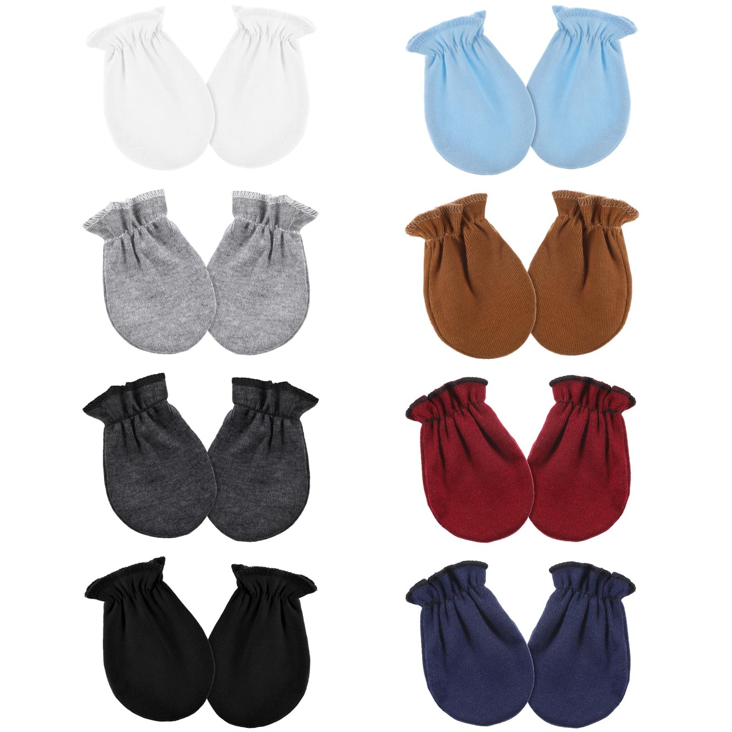 8Pcs Newborn Mittens No Scratch Soft Cotton Baby Gloves Unisex Hand Mittens for Babies 0-6 Months Toddler Infant Mittens