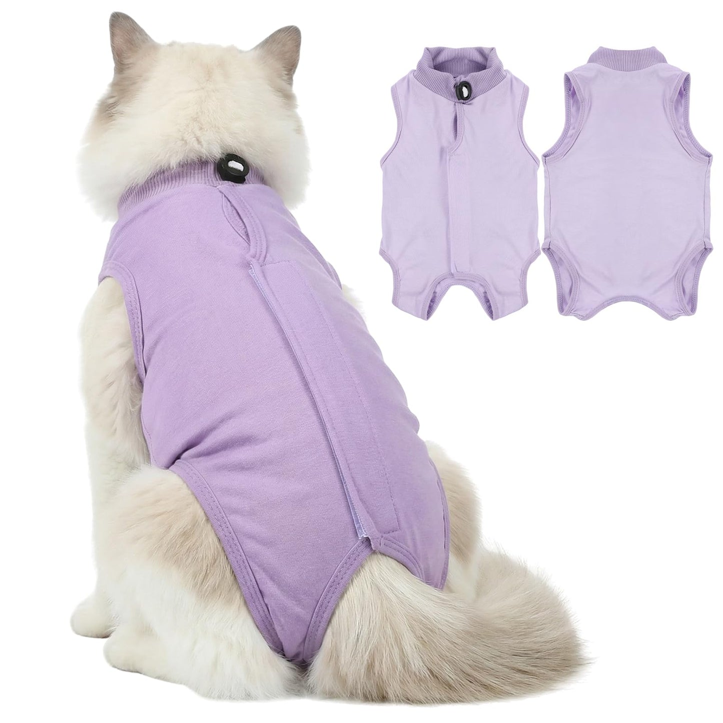 HaiFafafaing Cat Recovery Suit - Soft and Breathable Cat Onesie for Neuter Surgical, Abdominal Wounds or Skin Diseases, Cats Surgery Suit Cone of Shame Alternative Anti Licking