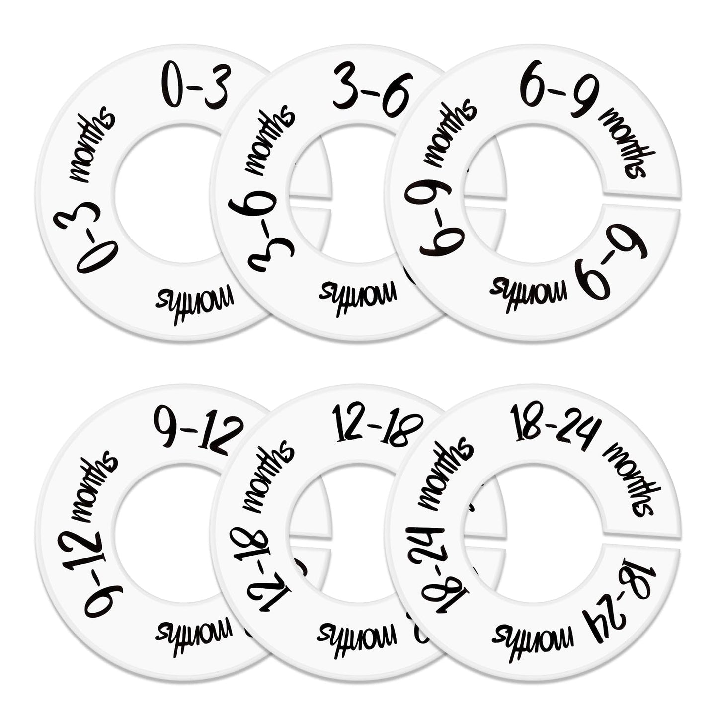 Tucnoeu Baby Size Closet Dividers,Baby Hangers with Size Dividers,Baby Closet Size Dividers for From Newborn to 24 Months, Suitable for Home, Nursery Baby Clothes Organizer