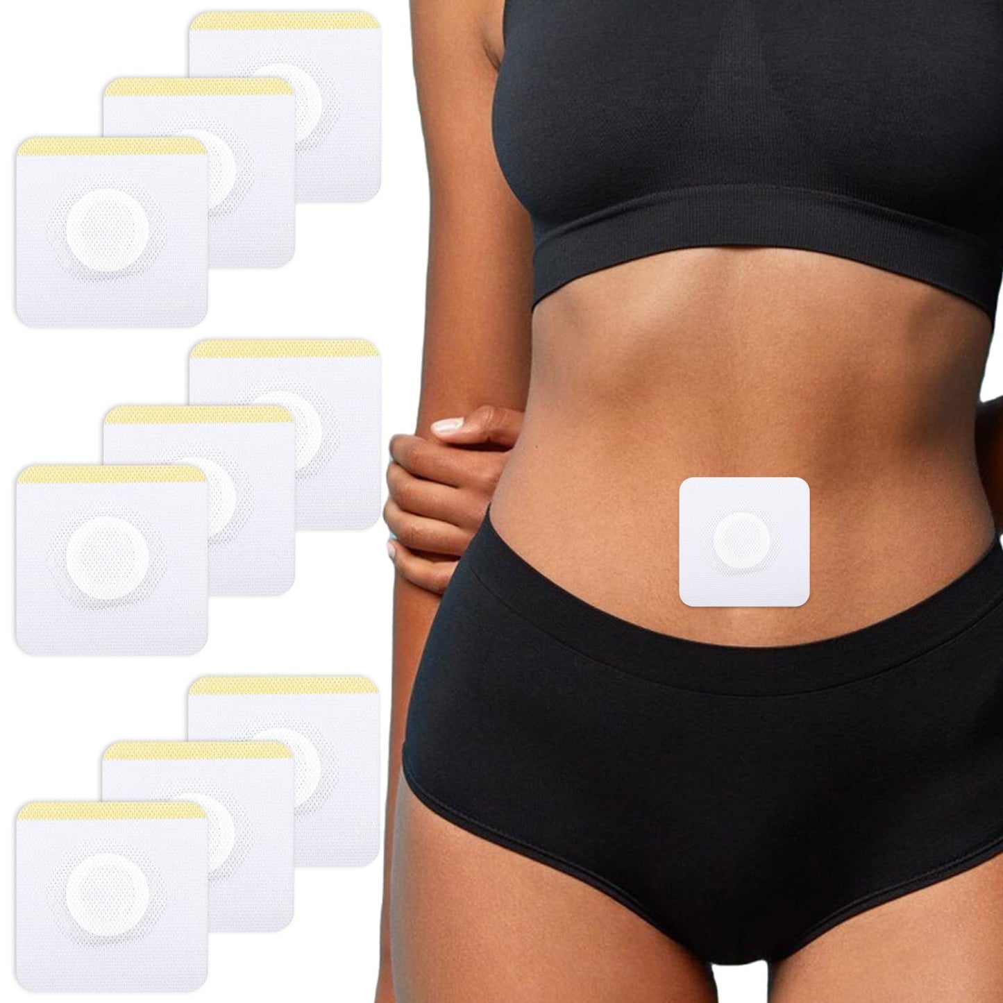 Fabric Disposable Castor Oil Patches Self-Adhesive Organic Castor Oil Belly Button Patch (White)