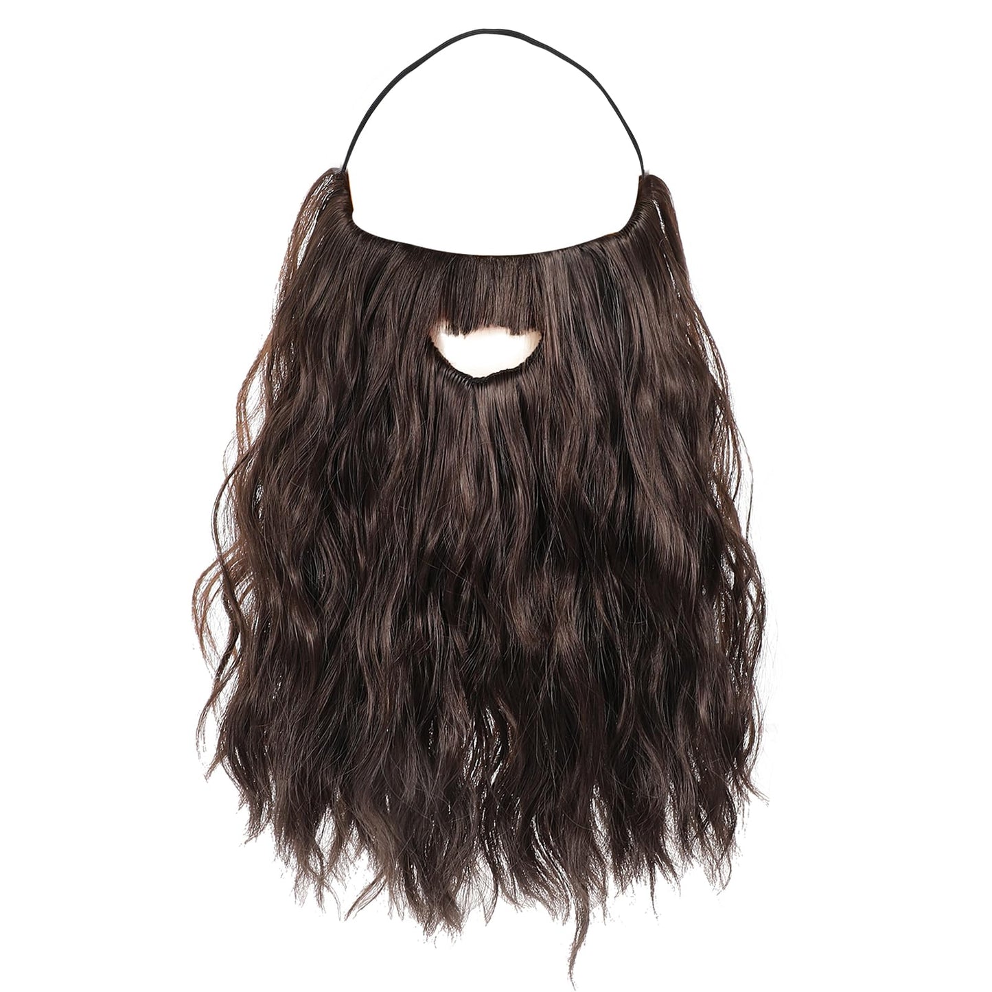 Yolev Long Fake Beard Curly Wizard Beard Costume Fake Mustache False Facial Hair Carnival Themed Party Cosplay Halloween(Brown)