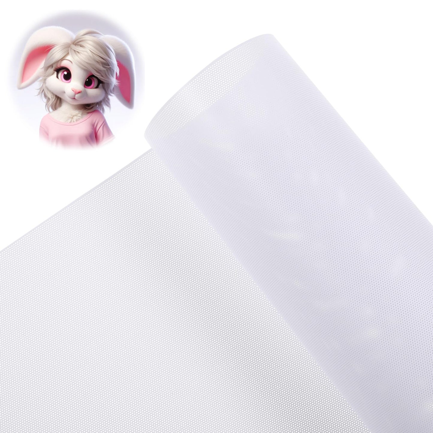 Fursuit Eye Mesh White Mesh for Mask Eyes Furries 0.2mm Thick Plastic Mesh Canvas Sheet 30cmx1m Printable PVC Mesh Fabric for Furries Cosplay Props Fursuits Decor Craft Making Hole 0.5mm (White)