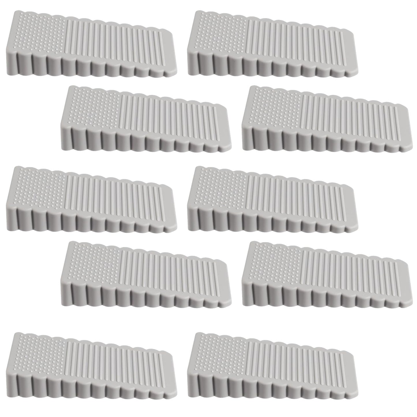10Pcs Door Stops for Bottom of Door, Rubber Doors Stopper Wedge Stackable Doors Stop Wedge for Home, School, Commercial(Gray)