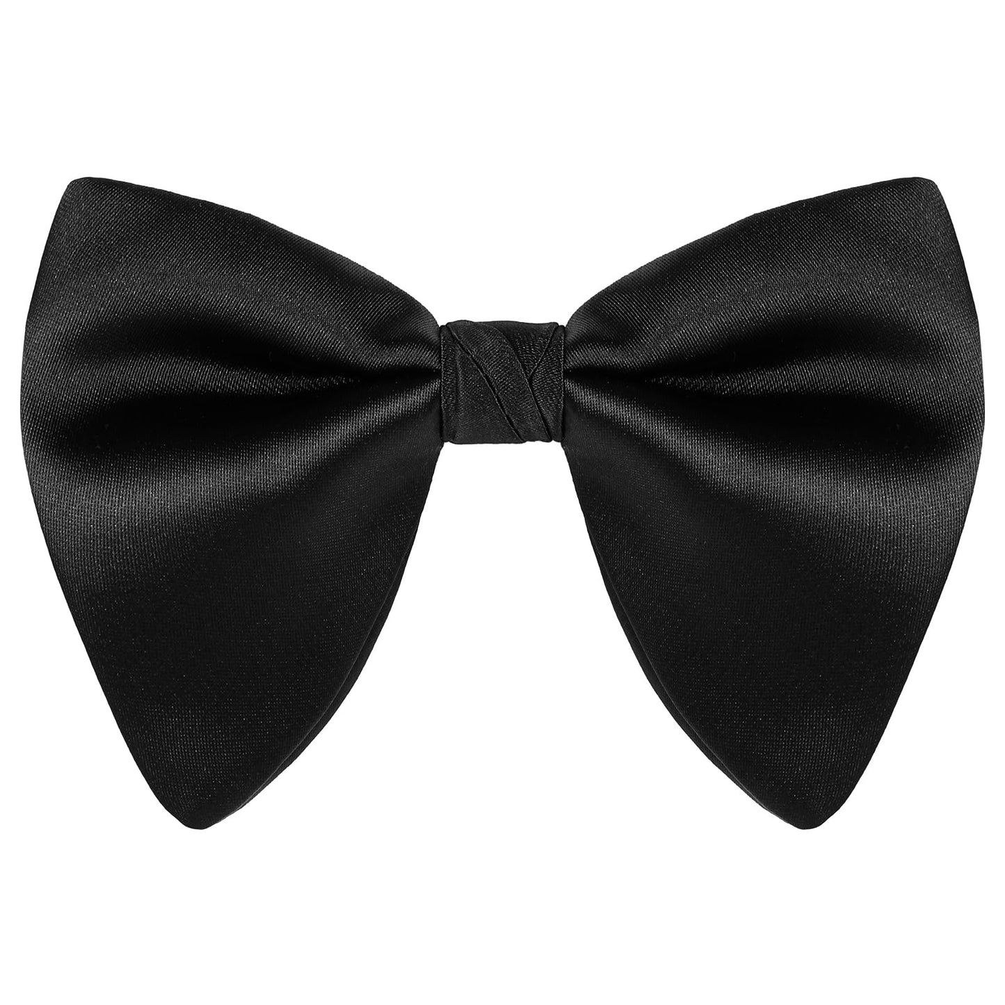Lusofie Pre-Tied Bow Ties For Men Oversized Mens Bow Tie Adjustable Tuxedo Bow Ties For Men Black Bowtie For Shirt Vest Formal Wear Graduation Wedding Party. (Black)