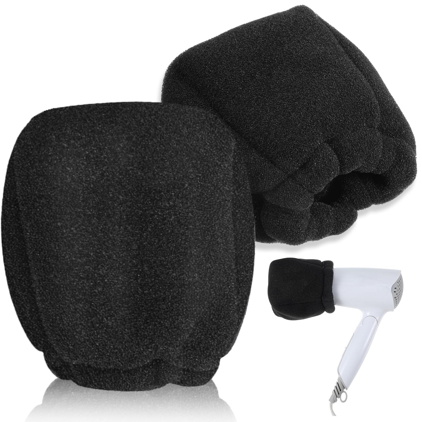 2 Pcs Universal Sock Diffuser for Hair Dryer, Soft Foam Hot Sock Diffuser Attachment for Hair Dryer Reusable Travel Blow Dryer Accessories Compatible With Most Models