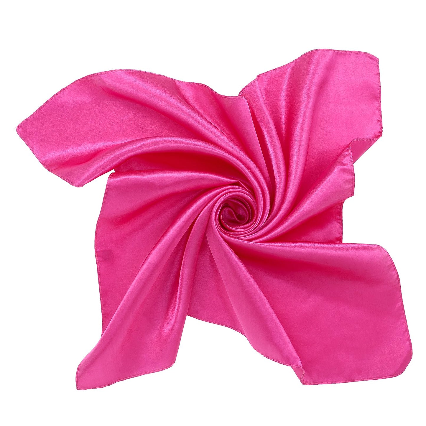 Lusofie Satin Scarf Silk Scarf Square Neck Scarf Satin Bandana Neckerchief Scarf Retro Satin Ribbon Scarf Hair Scarf for Women Girls (60 * 60cm)(Rose Red)