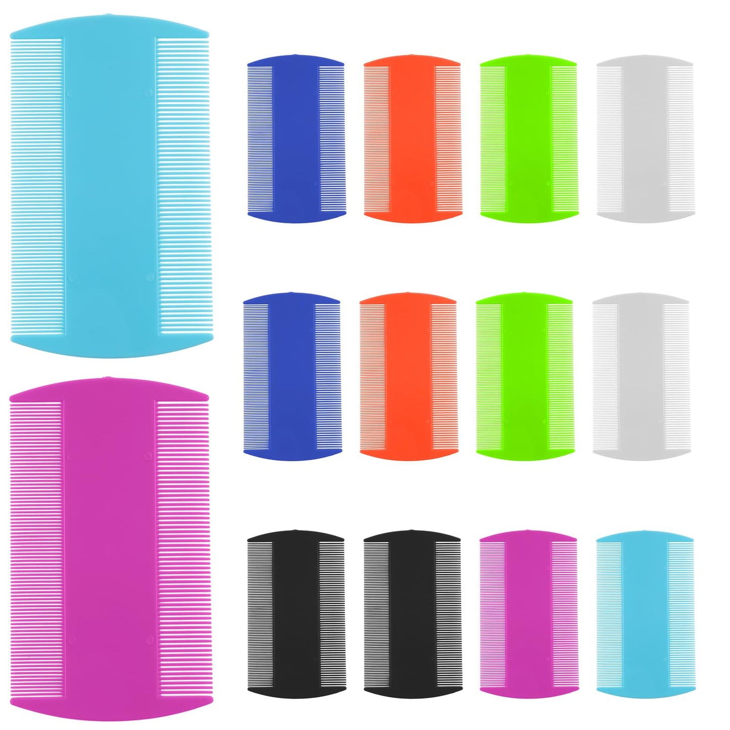 Lusofie 14 Pcs Flea Comb For Cats Fine Teeth Lice Comb Double Sided Cat Comb Plastic Pet Comb For Cat Dog To Keep Skin Healthy And Hair Soft (Multicolor)