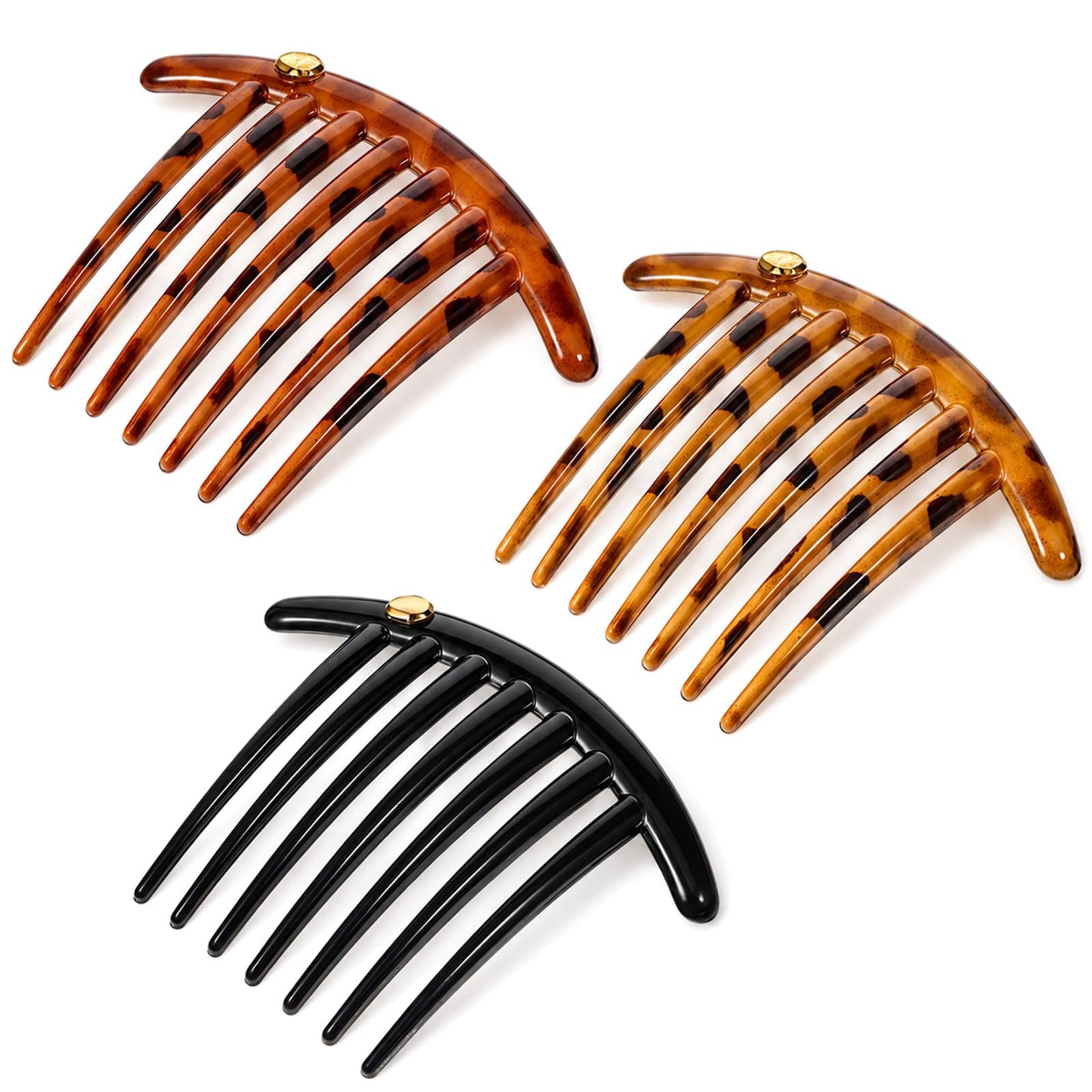 3Pcs French Hair Side Comb 7 Tooth French Twist Comb Frenchs Hairs Combs