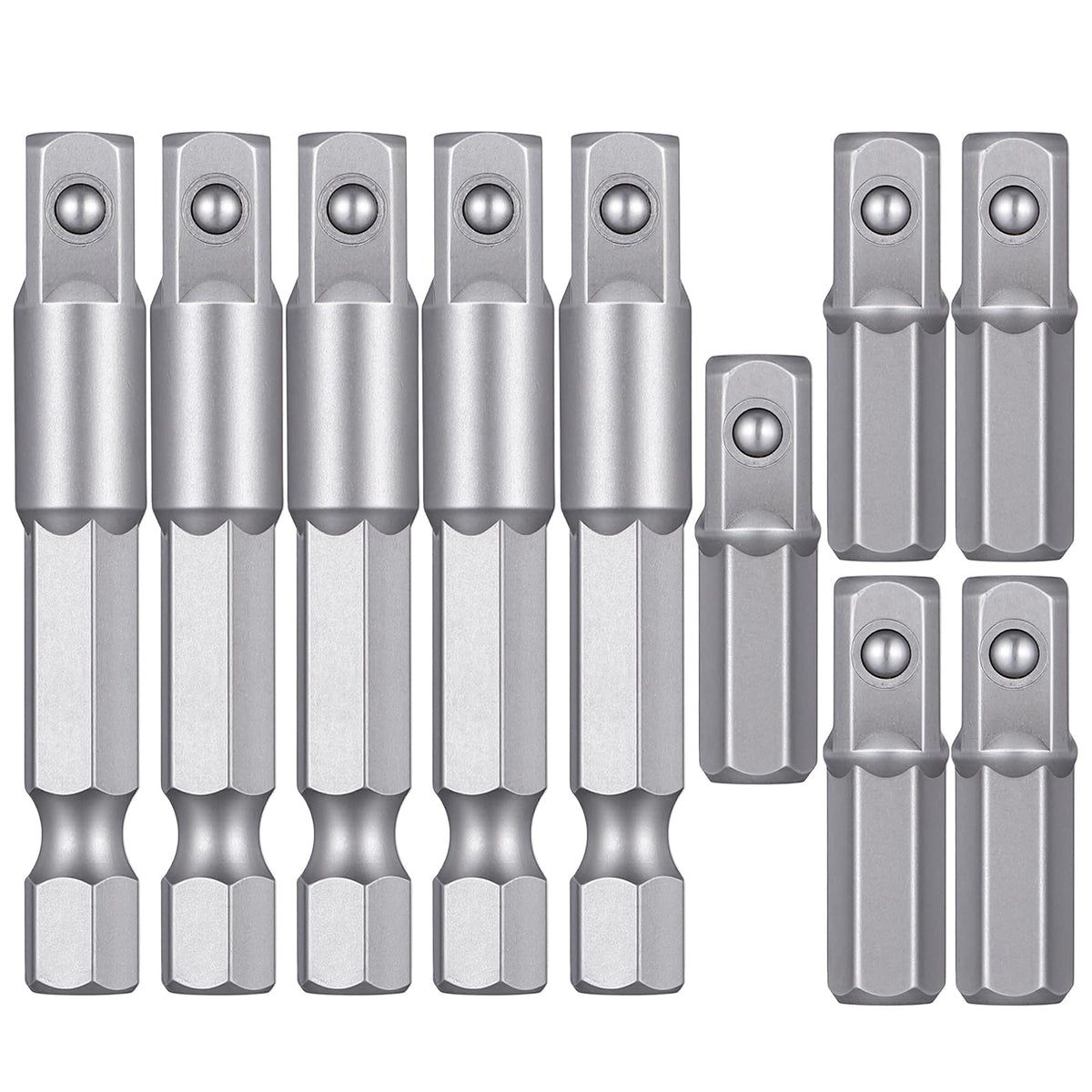 HaiFafafaing 10 Pieces 1/4 Inch Hex Shank Socket Wrench Set Socket Adapter Impact Wrench Adapters for Cordless Drill, Drill & Driver Cordless Screwdriver