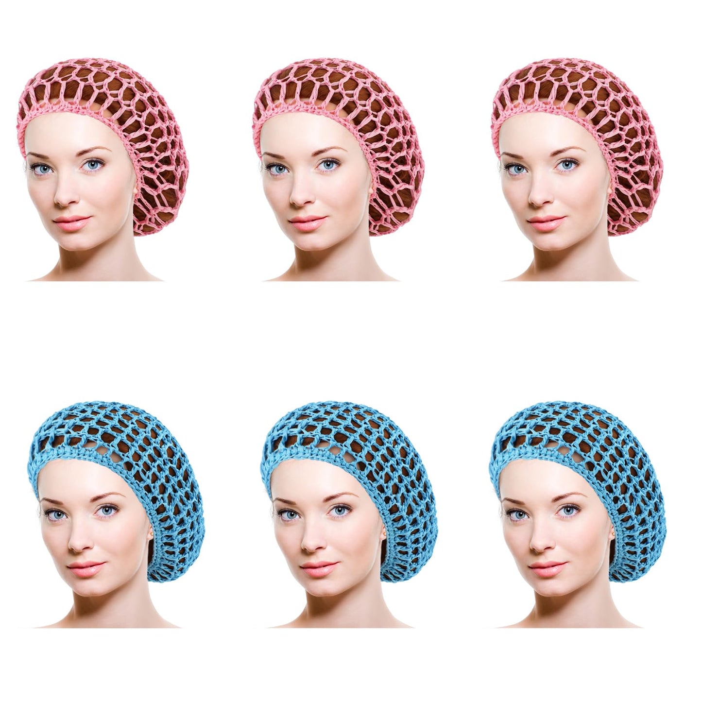 6 Pieces Hairnet for Sleep Mesh Crochet Hair Nets Hairnets for Sleeping In Soft Rayon Snoods for Women Reusable Dominican Hair Net Knit Braided Hair Cover with Long Short Curly Hair Accessory