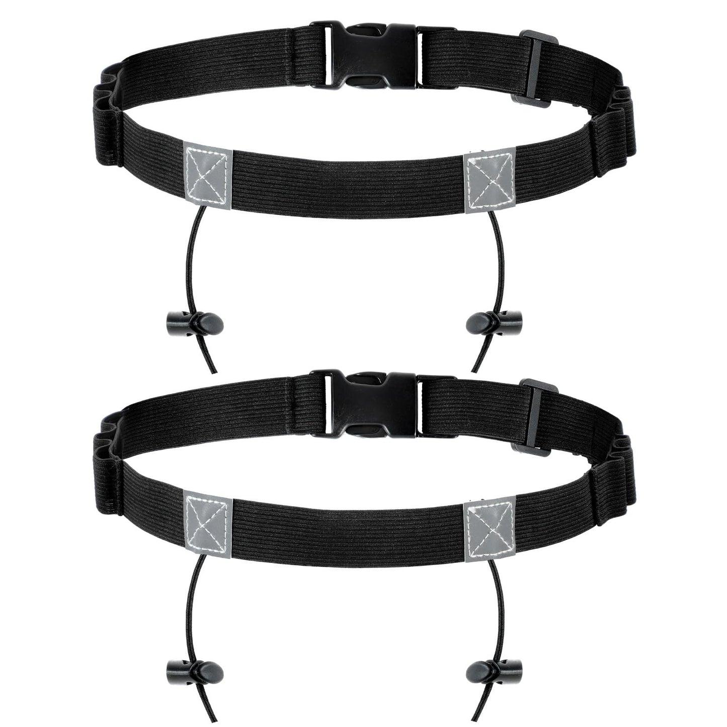 Lusofie 2 Pcs Race Number Belt Adjustable Running Belt Runners Belt with 6 Gel Loops Race Belt for Marathon Triathlon Horse Riding Running Cycling?Black?