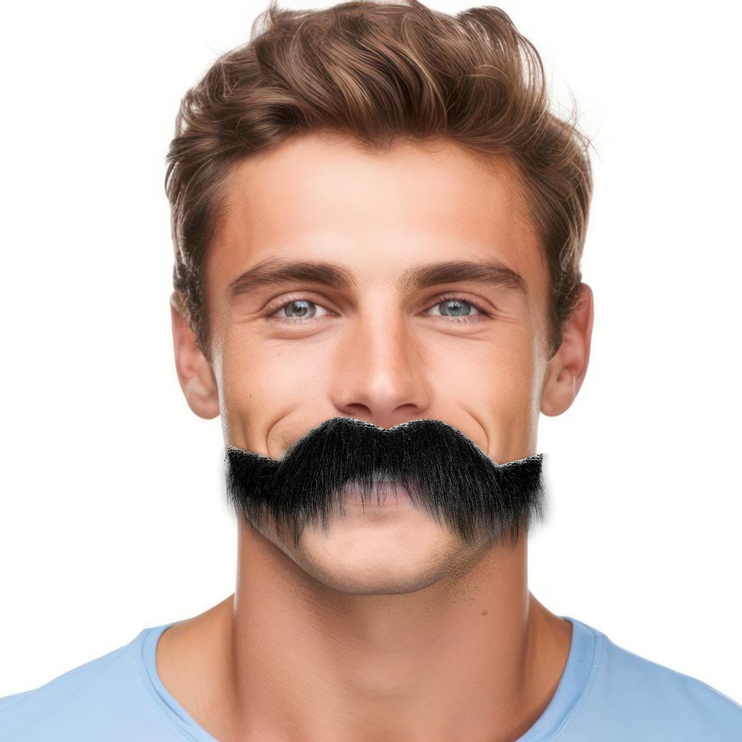 Fake Mustache Fake Beard Stick on Mustaches Self Adhesive Mustache Stickers Novelty Disguisev Realistic Beard Old Man Costume Mustache Stickers for Face Fake Facial Hair Mexican Fancy Dress(black)