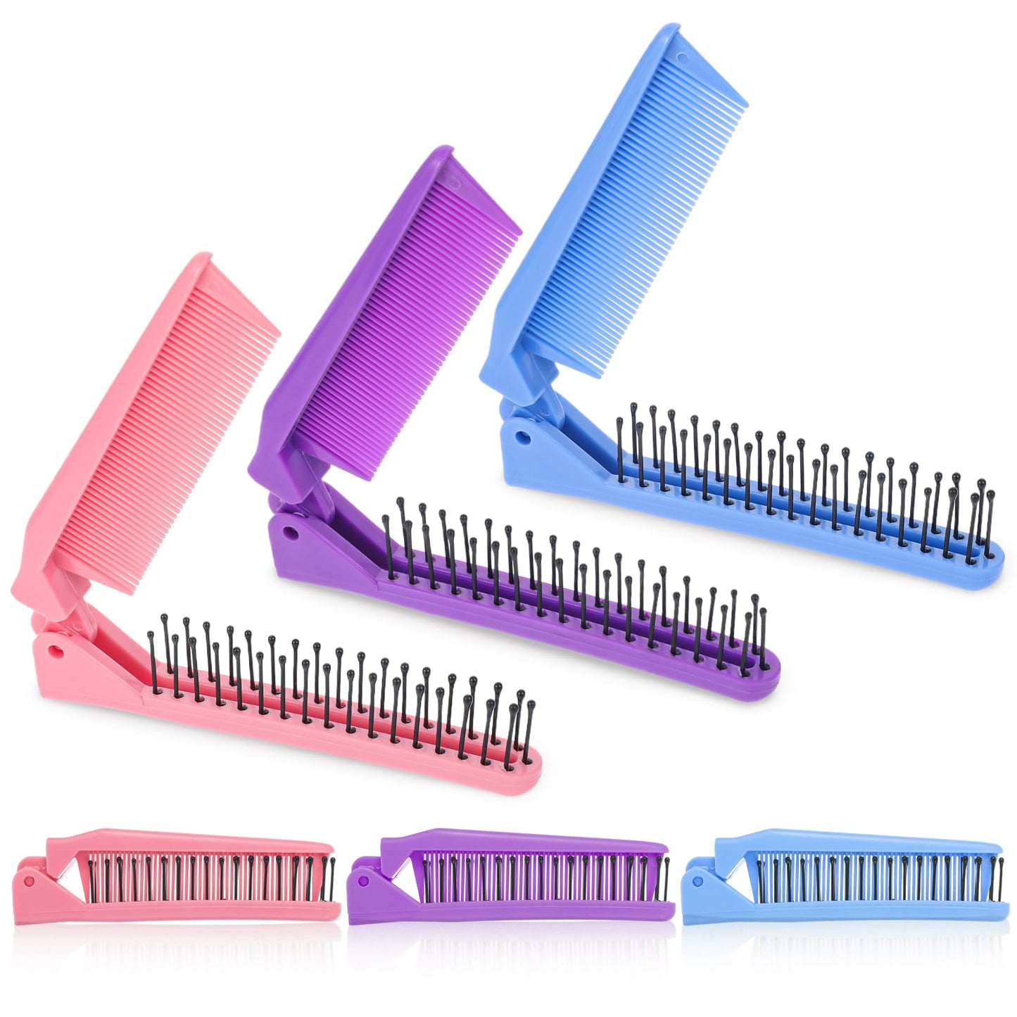 6Pcs Folding Comb Travel Comb Double Headed Mini Comb Fine Tooth Comb Travel Hair Brush Pocket Comb for All Hair Types Women Men