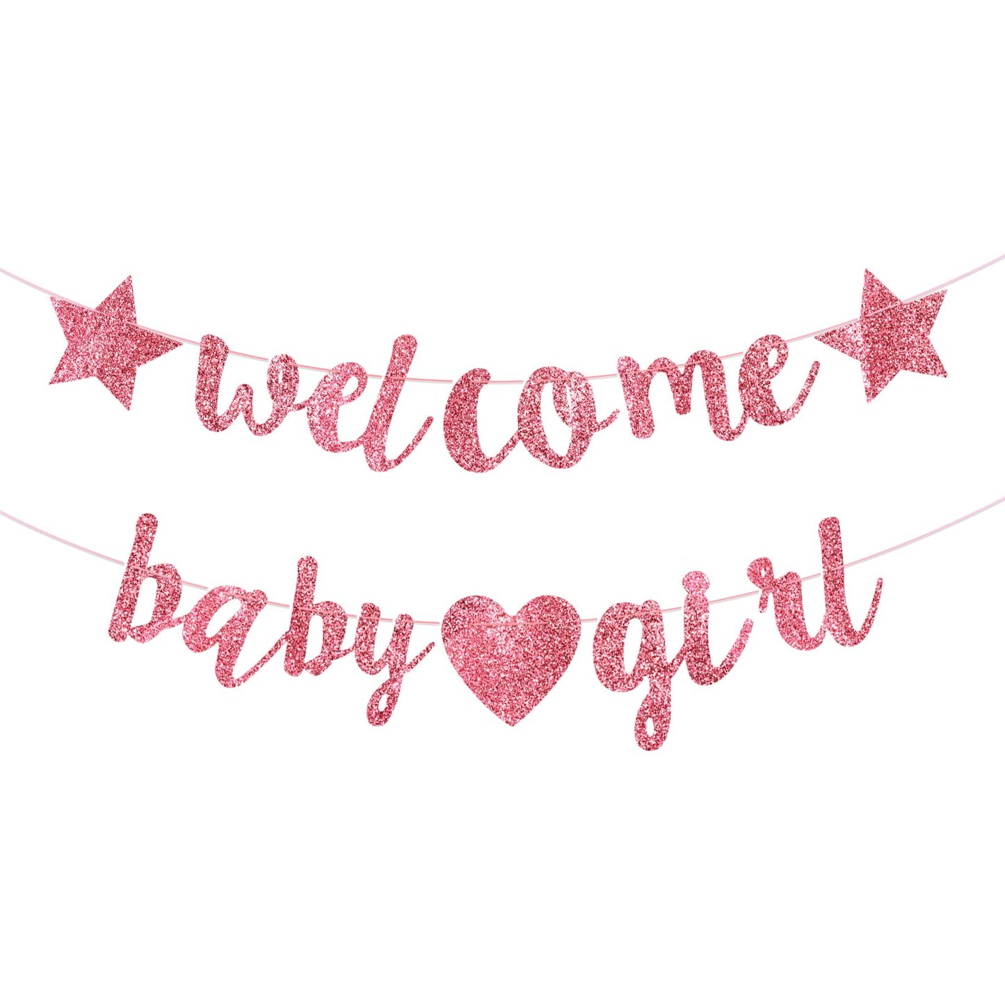 Blue Baby Shower Decorations, Welcome Baby Banner, Exquisite Welcome Baby Sign for Gender Reveal Party, Baby Shower Party Supplies, Newborn Celebration Decor (Pink)