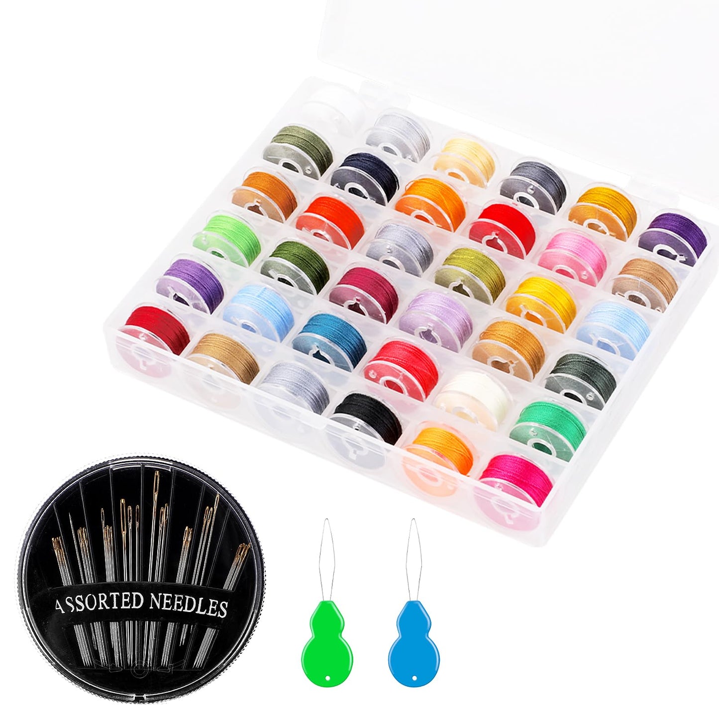 Lusofie 36 Pcs Bobbins for Sewing Machine Embroidery Machine Sewing Accessories for Most Brother, Singer, Janome Household Sewing Machines