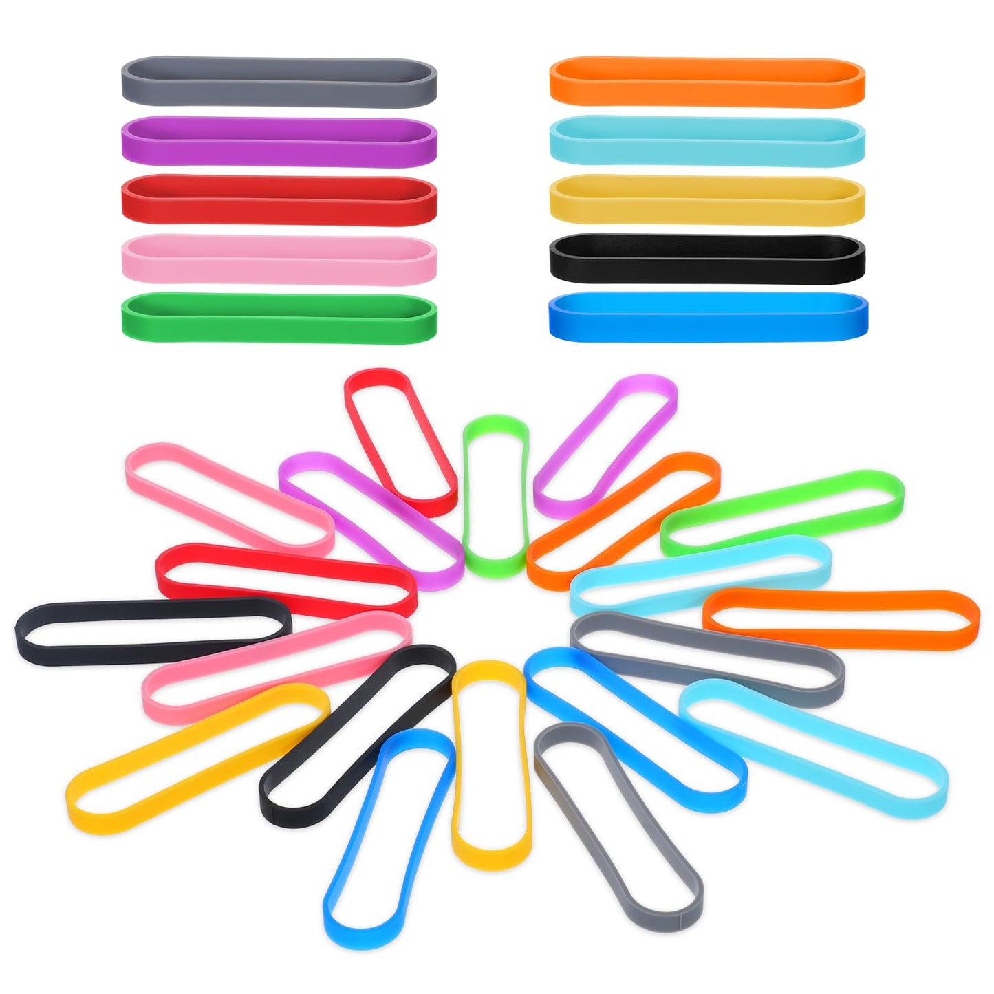 30Pcs Silicone Rubber Bands 7cm Elastic Heavy Duty Rubber Bands