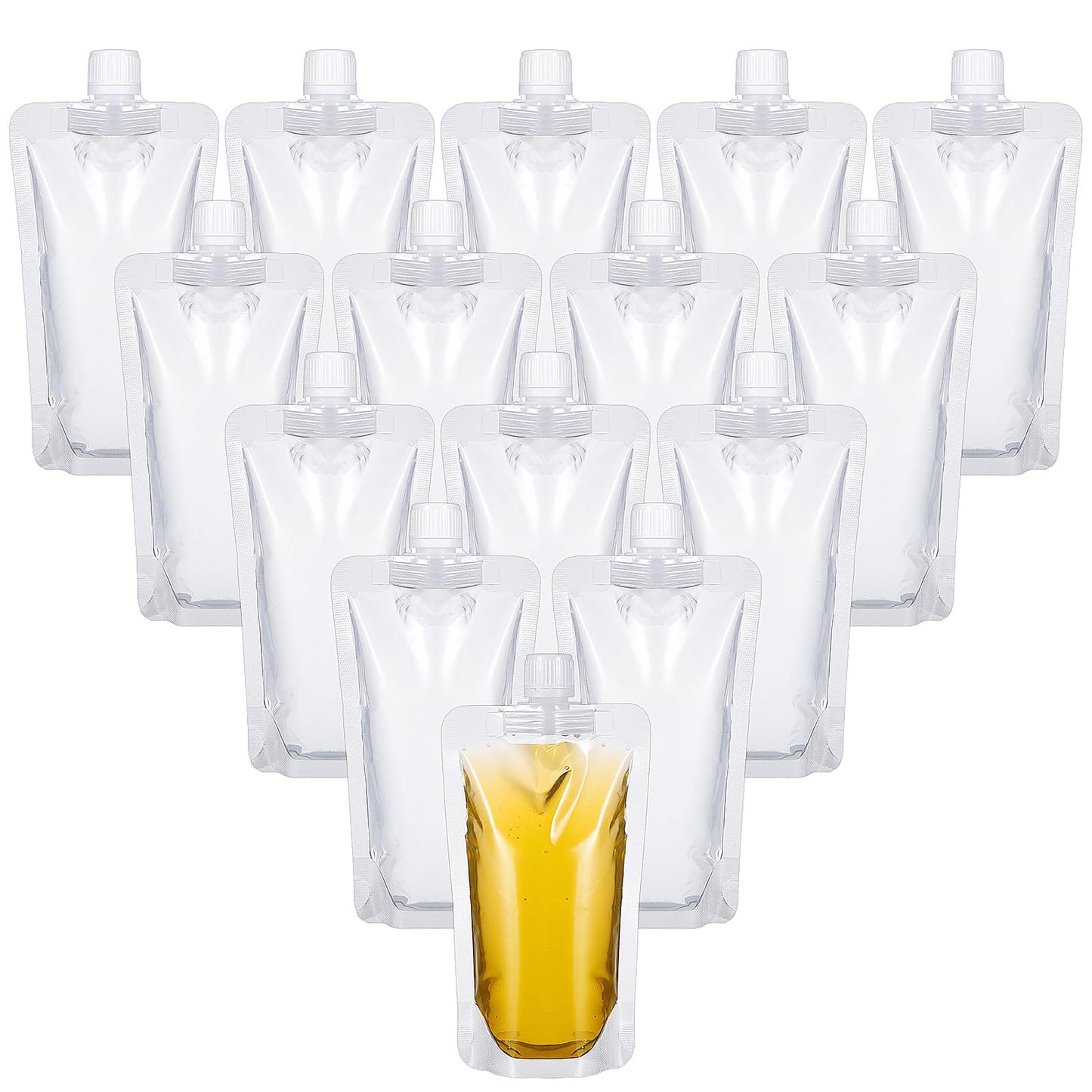 15 Pcs 250ml Plastic Flasks - Leak Proof Reusable Foldable Plastic Flask for Liquor - Hidden Flasks for Travel, Cruise, Concerts, Camping