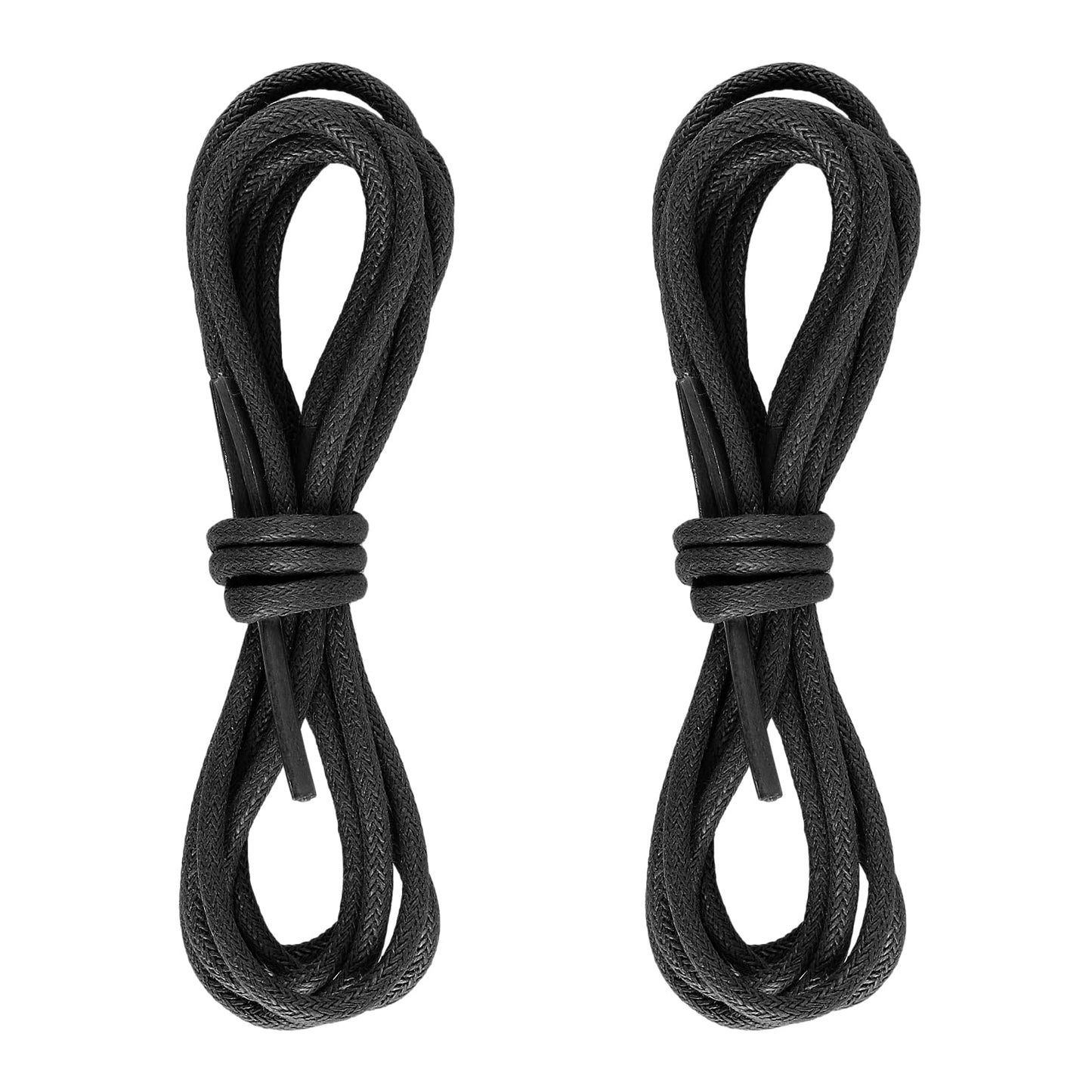 Lusofie 2 Pairs Brown Shoe Laces 80cm Waxed Round Shoe Laces 3mm Thin Shoelaces For Shoes Leather Dress Formal Oxford Brogues for Women Men for a Classy Look (Black)