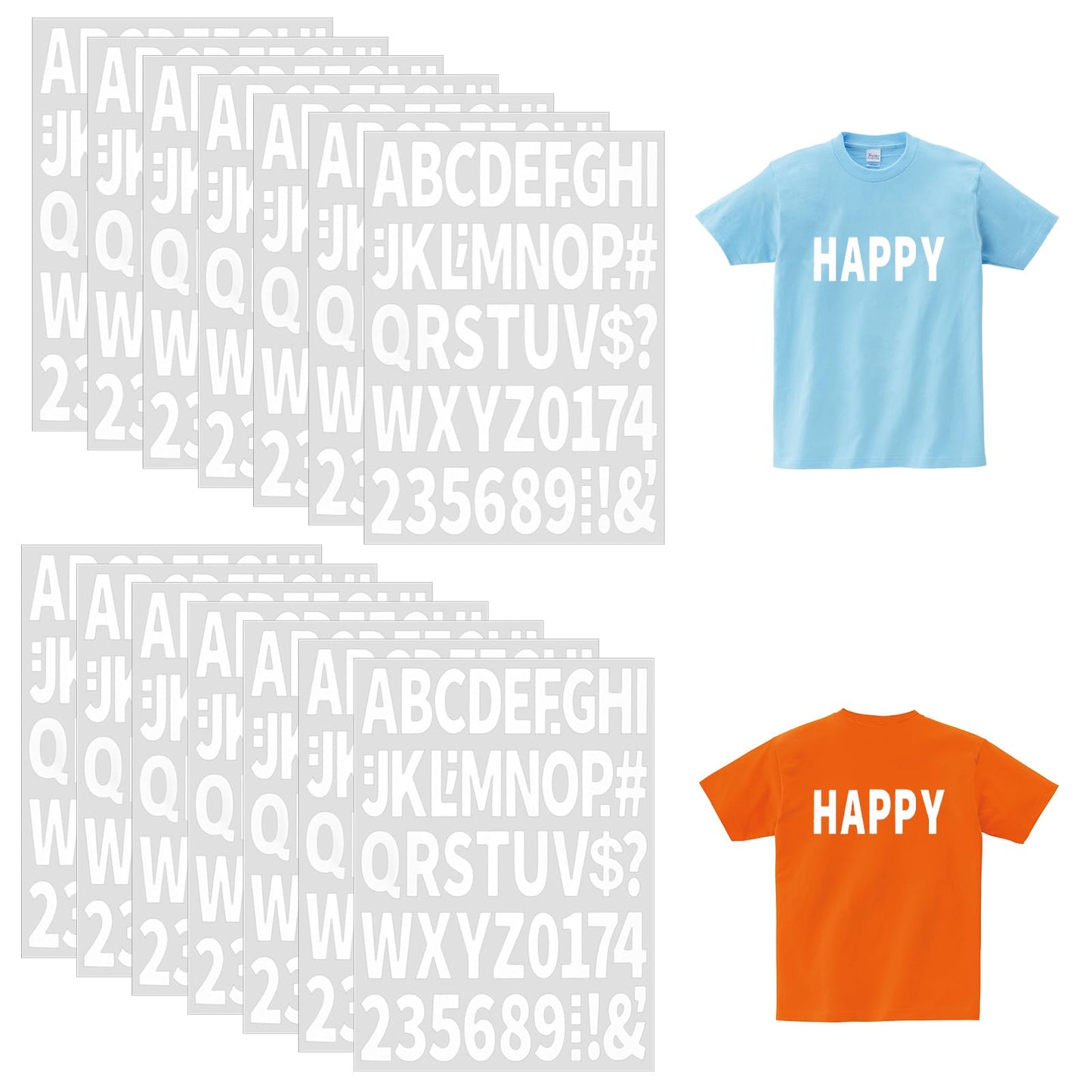 Lusofie 12 Sheets White Iron On Letters Iron On Letters for Clothes Iron On Letters with A-Z and 0-9 Fabric Stickers Iron On Patches for Hats T-Shirt DIY Crafts Pants Jackets (White)