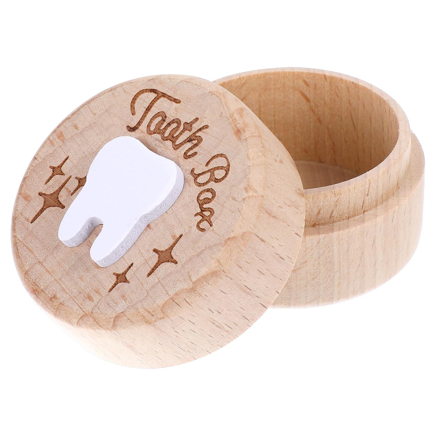 Tucnoeu Tooth Fairy Box,Easy to store Wooden Keepsake Box for First Lost Teeth,Cute Tooth Holder for Kids Teeth,Put Under Pillow