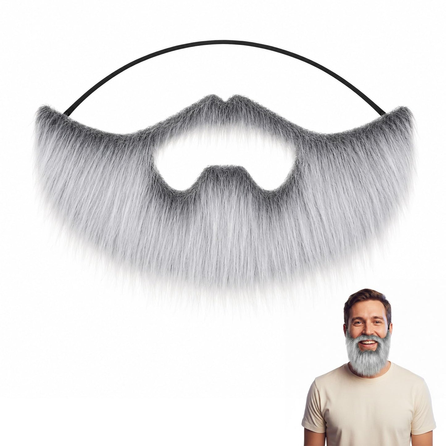 3PCS Halloween Fake Beards Set with Double-Sided Adhesive and Small Comb