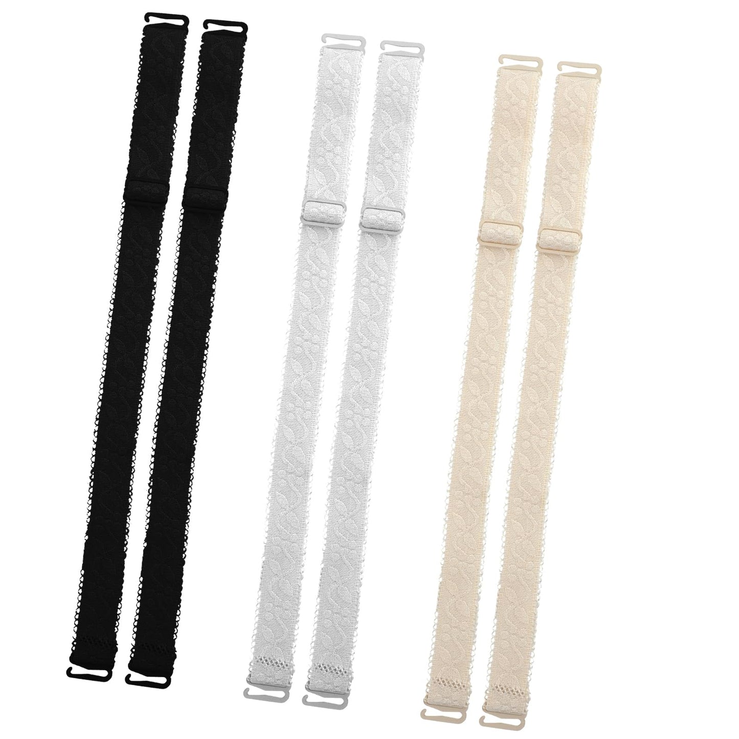 Lusofie 3Pairs Women's Bra Straps Adjustable Elastic Bra Strap Replacement Bra Straps Shoulder Bra Straps(1.5cm/ 0.59inch)