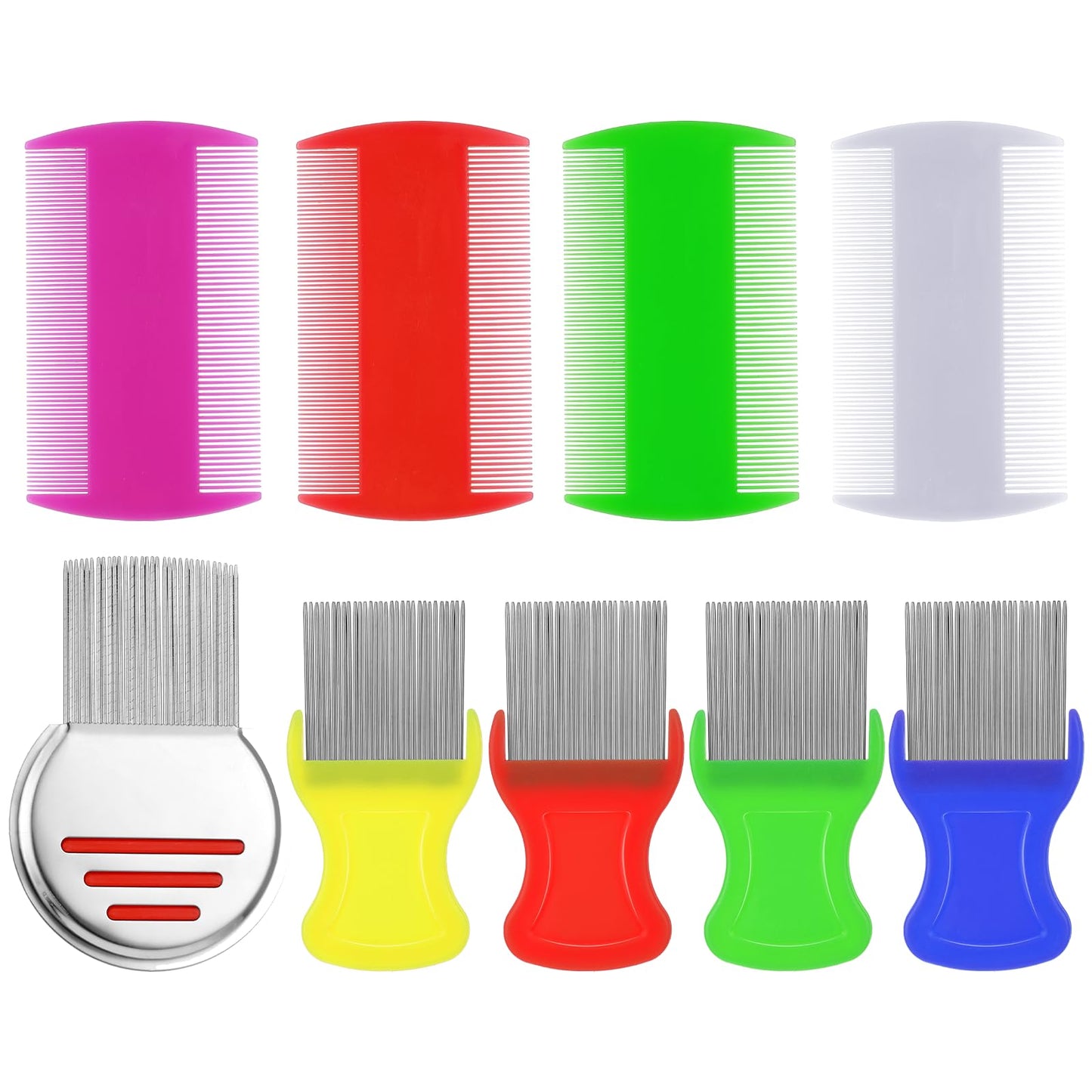 10Pcs Lice Combs Dandruff Comb Stainless Steel Tooth Comb Double Sided Scalp Comb for Women Men Dandruff Removal Head Lice Treatment