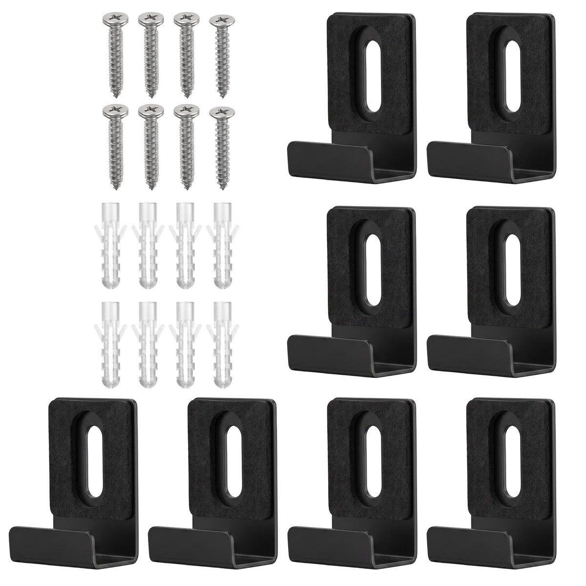 8Pcs Metal Mirror Holder Clips 1/2" Wide Channel J Type Mirror Hanging Clip