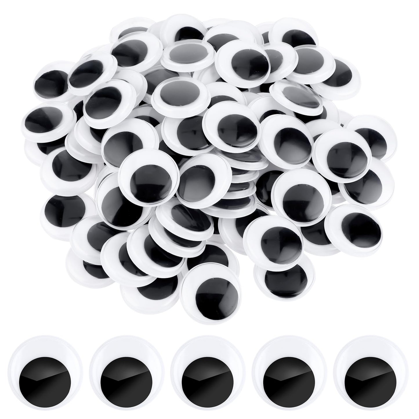 100 Pcs Googly Eyes Self Adhesive 1.2 Inch Large Googly Eyes Big Black White Plastic Googly Wiggle Eyes for DIY Crafts Scrapbooking Decoration