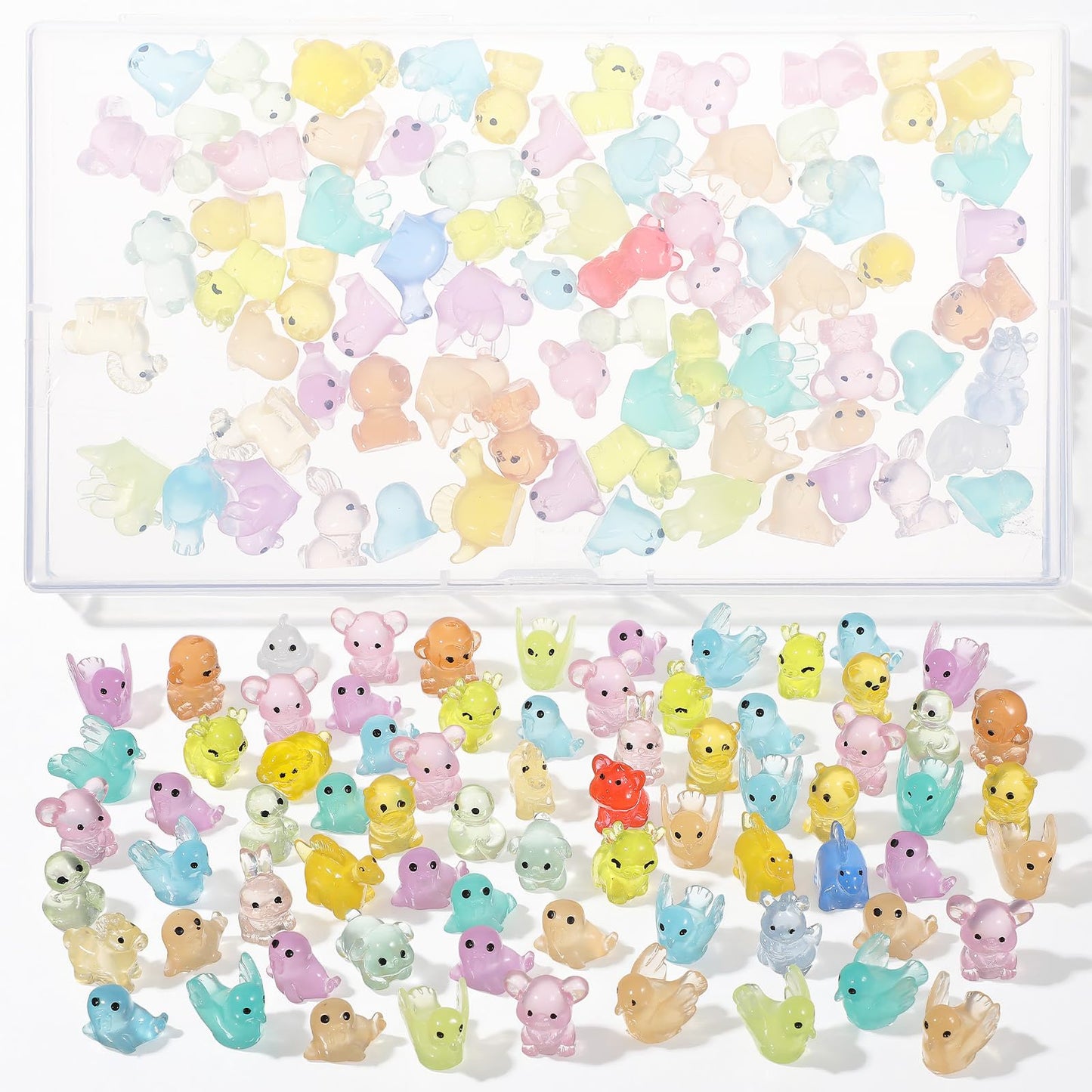 80 PCS Mini Resin Animals, Tiny Animals Figures to Hide for DIY Garden Aquarium Micro Landscape and Party Decoration Desk Pets and Miniature Accessories