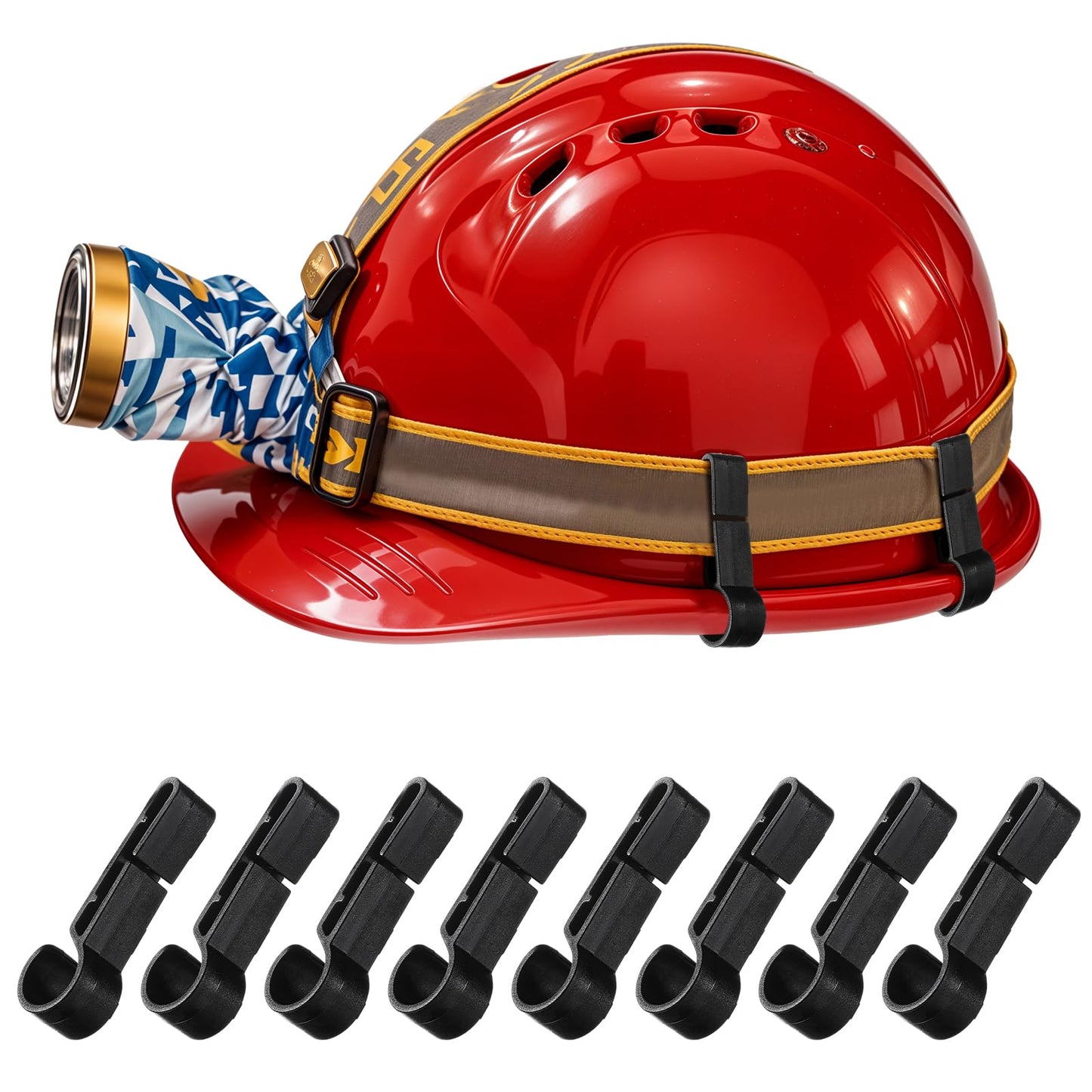 Lusofie 20Pcs Hard Hat Light Clips Plastic hat clip Easy Installation Hard Hat Clips For Headlamp Helmet Clips For Led Headlamp Clips Hardhat Headlamp Accessory