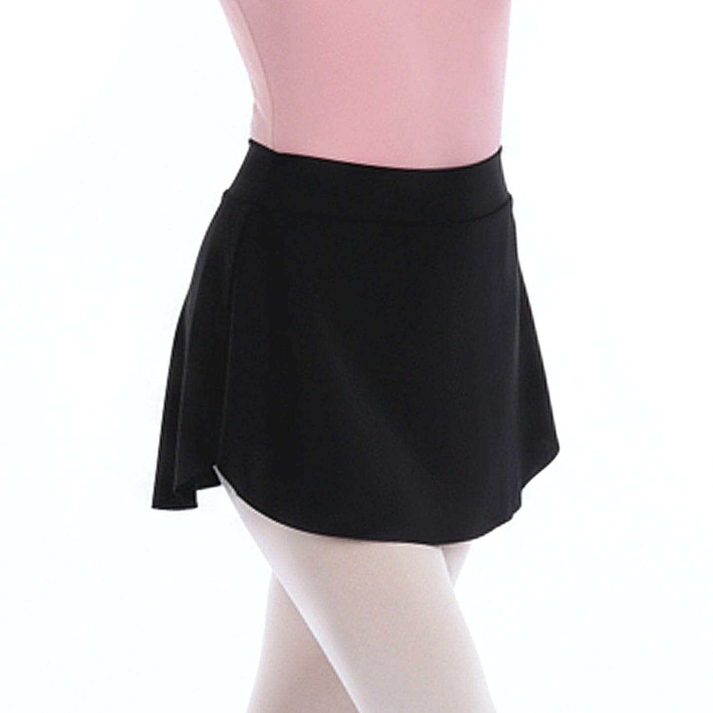 Lusofie Black Ballet Skirt with Side Split Opaque Pull On Ballet Skirts for Women Short Elastic Dance Skirt for Adult Girls(Black,L)