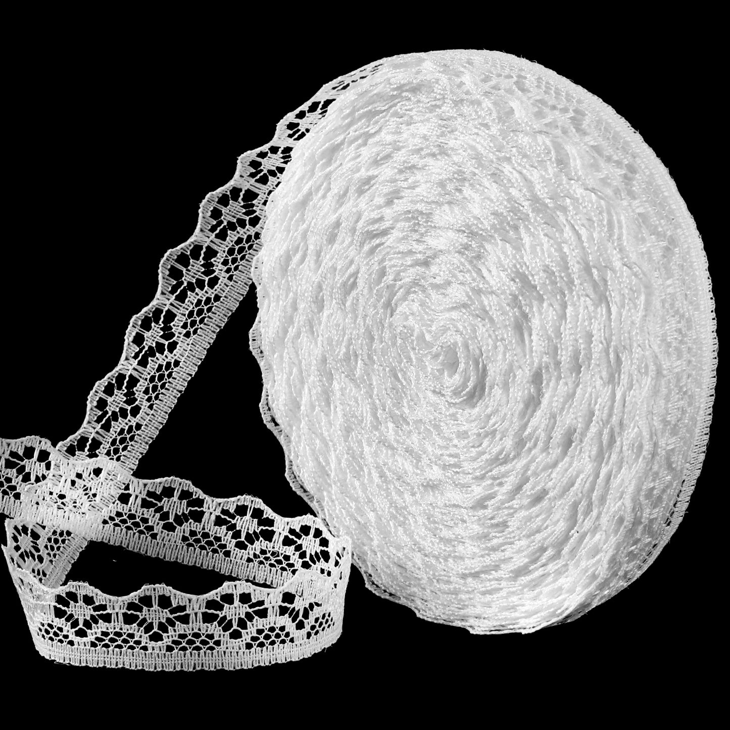 10 Yards x 0.5in lace for Sewing Stretch lace Trim for DIY Sewing Black White Fabric Trim Ribbon for Crafts(White)