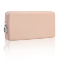 Lusofie Makeup Brush Bag with Zipper, Large Silicone Makeup Brush Holder, Travel Make Up Pouch Portable Cosmetic Bag for Make Up Tools(Khaki)